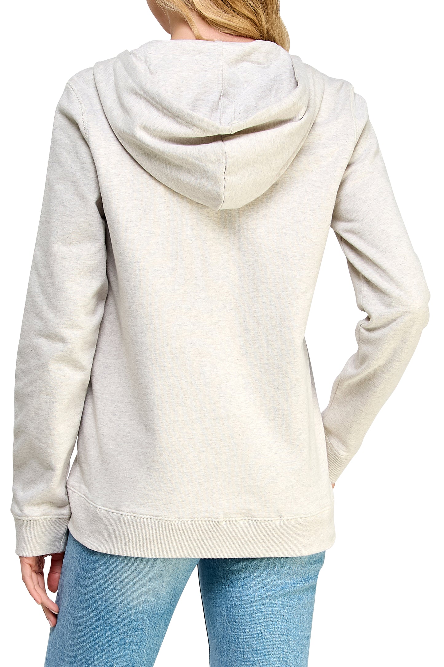 Women's GOTS Certified 100% Organic Cotton Melange Oatmeal Sweatshirts Zip Up Hoodies Jacket with Pocket