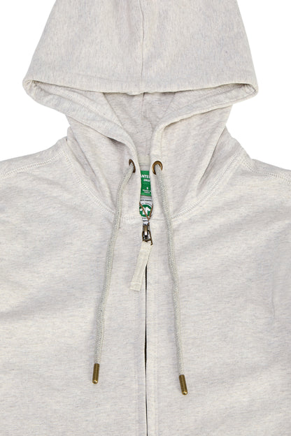 Women's GOTS Certified 100% Organic Cotton Melange Oatmeal Sweatshirts Zip Up Hoodies Jacket with Pocket